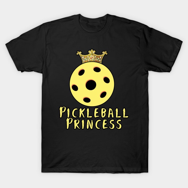 Pickleball Princess with Tiara T-Shirt by Scarebaby